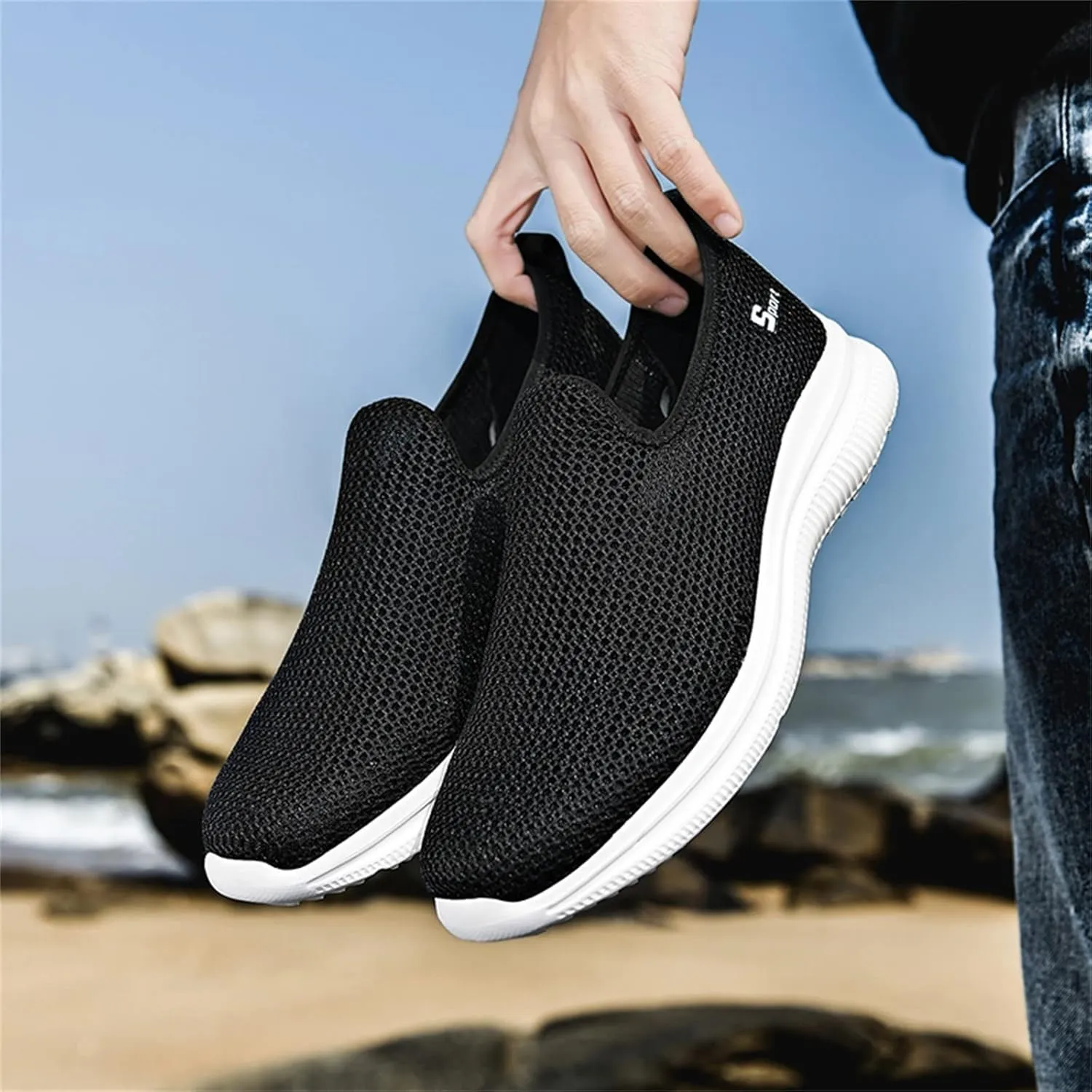 Women's Slip on Shoes Canvas Sneakers Loafers Non Slip Running Shoes for Men Wide Feet Casual Slip On Shoes Brown Sneakers Steel Toe Tennis Shoe Cross Trainer Shoe