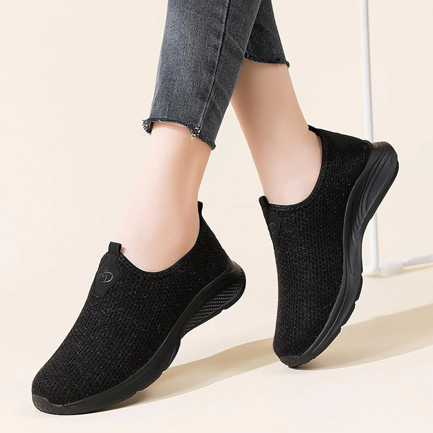 Women’s Slip-On Shoes Casual Lace-Free Walking Loafers Tennis Shoes Men Arch Support Women's Shoes Casual Men's Fashion Sneakers Tennis Shoe Casual Loafers
