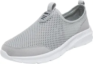 Womens Slip On Walking Shoes Lightweight Breathable Non Slip Mens Running Shoes Mesh Men Shoes Casual Wedge Sneakers Black Tennis Shoe Cross Trainer Shoe
