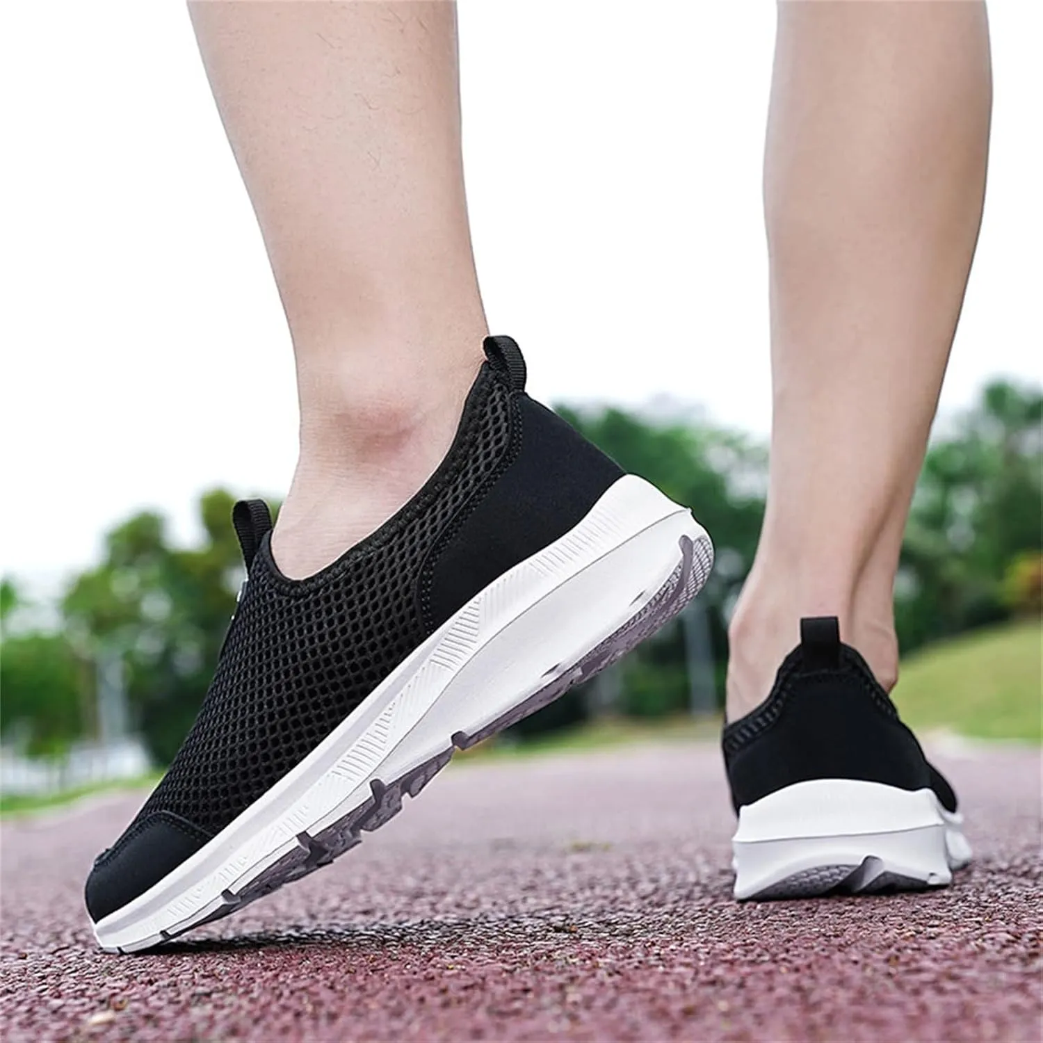 Womens Slip On Walking Shoes Lightweight Breathable Non Slip Womens Running Shoes Wide Women's Casual Shoes Slip On Sneakers Tennis Shoe White Loafers