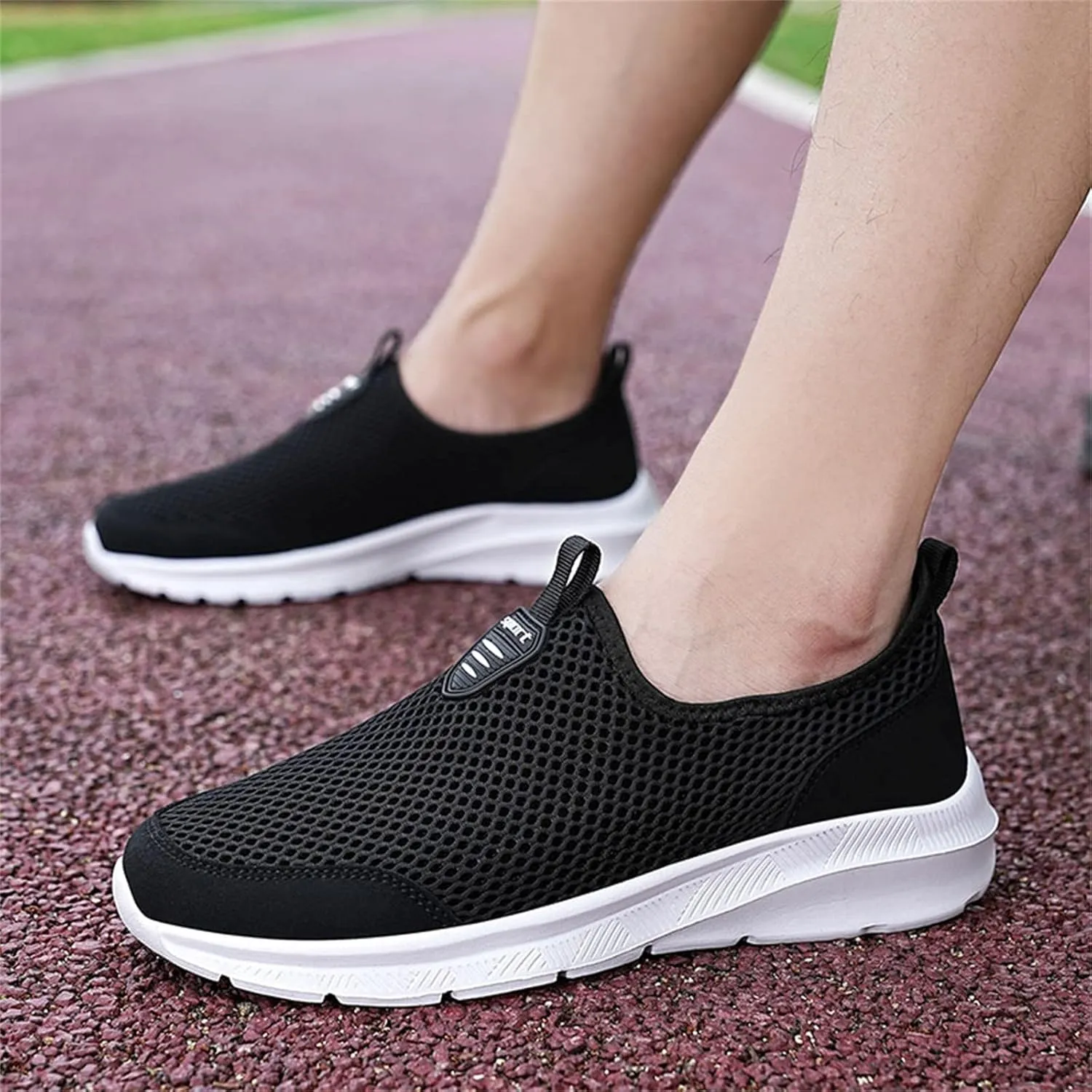 Womens Slip On Walking Shoes Lightweight Breathable Non Slip Womens Running Shoes Wide Women's Casual Shoes Slip On Sneakers Tennis Shoe White Loafers