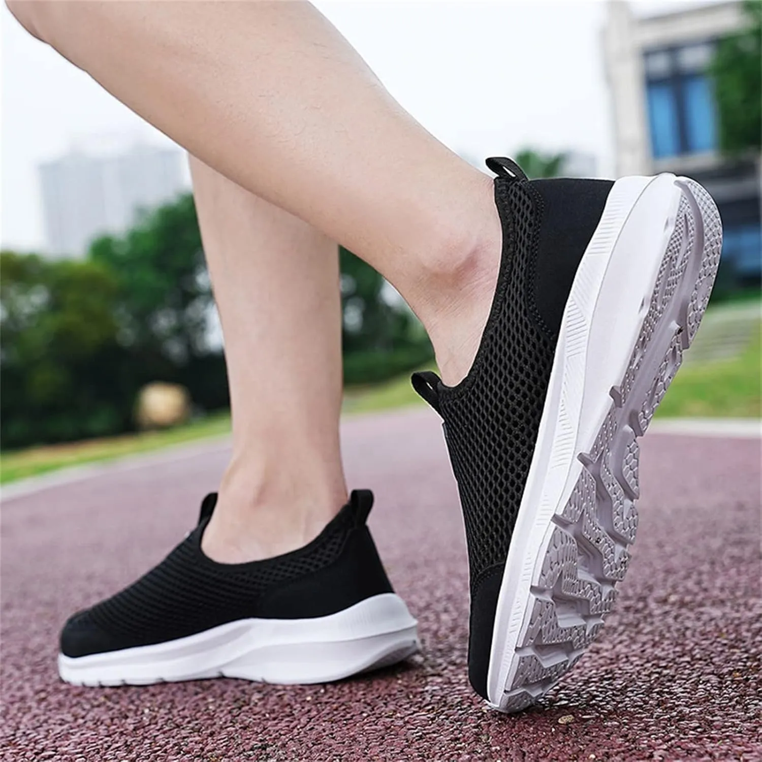 Womens Slip On Walking Shoes Lightweight Breathable Non Slip Womens Running Shoes Wide Women's Casual Shoes Slip On Sneakers Tennis Shoe White Loafers