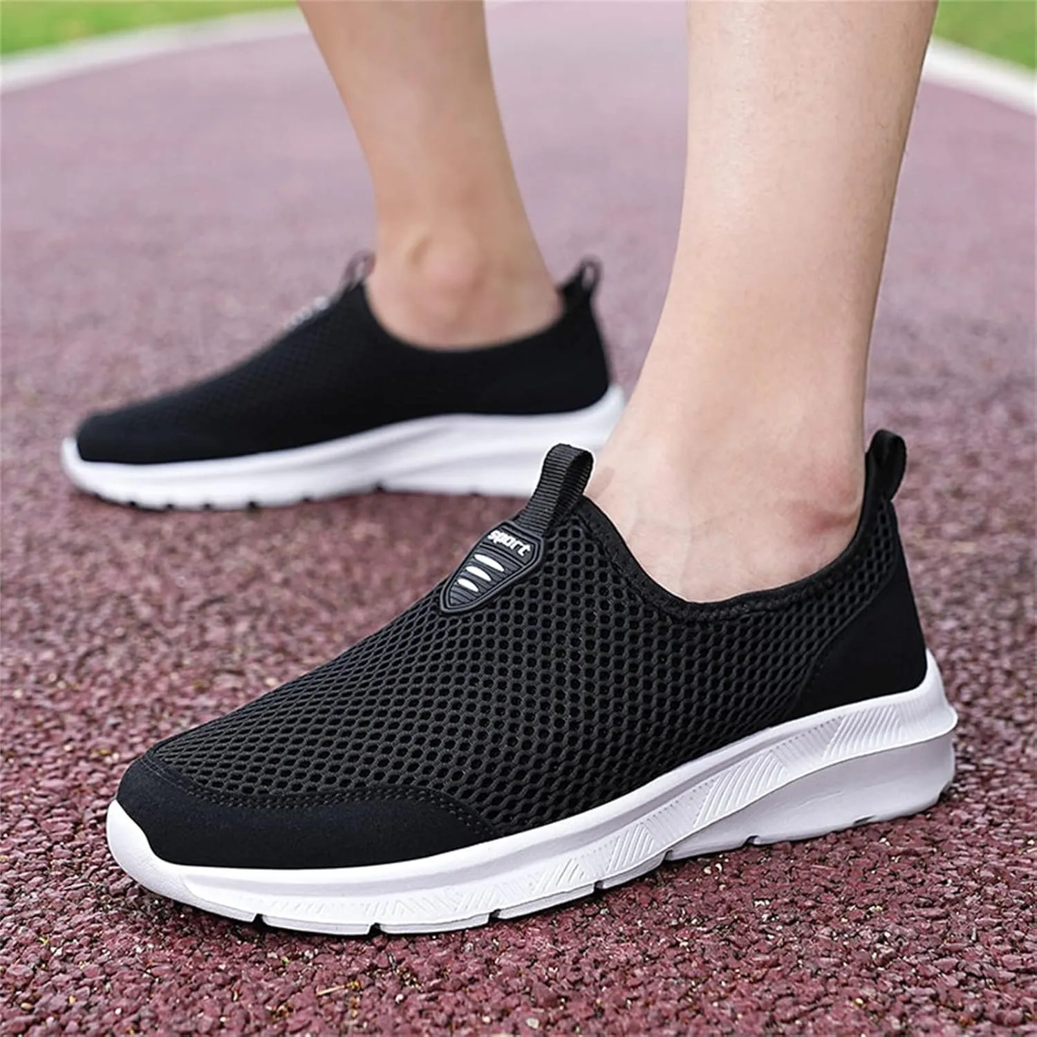 Womens Slip On Walking Shoes Lightweight Breathable Non Slip Womens Running Shoes Wide Women's Casual Shoes Slip On Sneakers Tennis Shoe White Loafers
