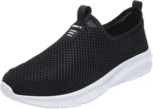 Womens Slip On Walking Shoes Lightweight Breathable Non Slip Womens Running Shoes Wide Women's Casual Shoes Slip On Sneakers Tennis Shoe White Loafers