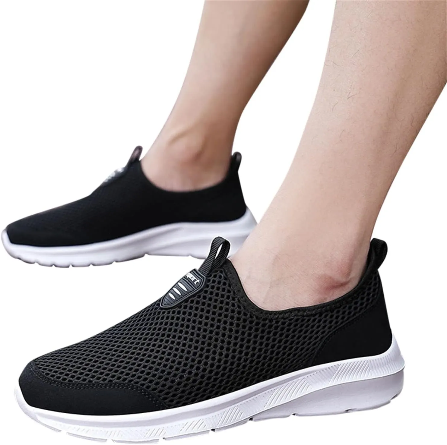 Womens Slip On Walking Shoes Lightweight Breathable Non Slip Womens Running Shoes Wide Women's Casual Shoes Slip On Sneakers Tennis Shoe White Loafers