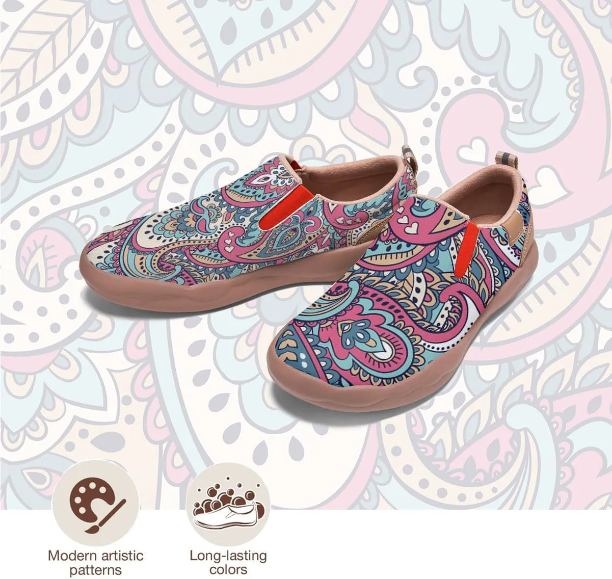 Women's Slip-Ons Floral Painted Loafers Comfortable Walking Travel Shoes