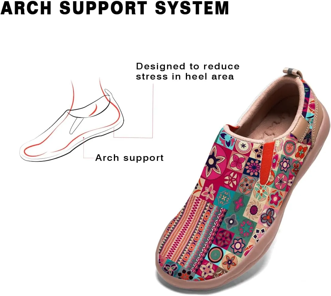 Women's Slip-Ons Floral Painted Loafers Comfortable Walking Travel Shoes