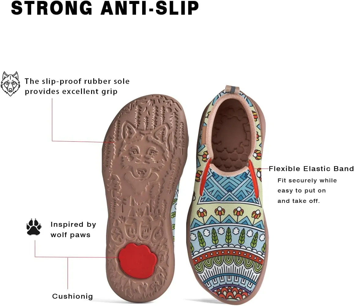 Women's Slip-Ons Floral Painted Loafers Comfortable Walking Travel Shoes