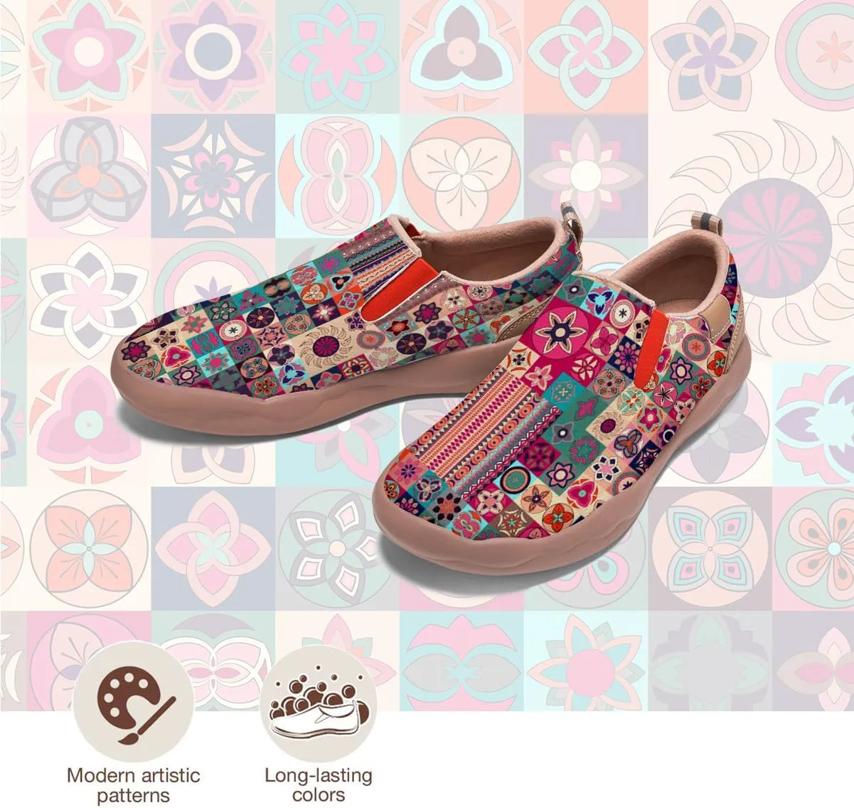 Women's Slip-Ons Floral Painted Loafers Comfortable Walking Travel Shoes