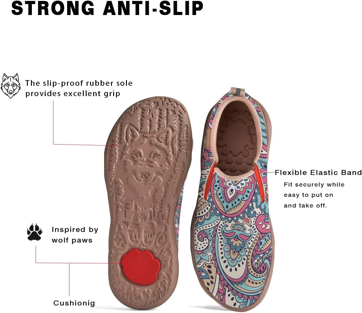 Women's Slip-Ons Floral Painted Loafers Comfortable Walking Travel Shoes