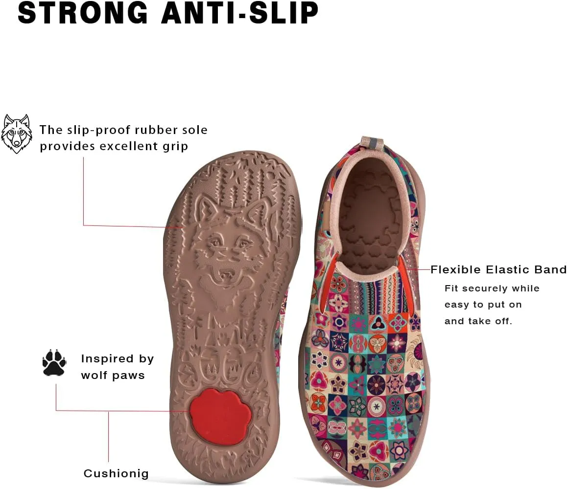 Women's Slip-Ons Floral Painted Loafers Comfortable Walking Travel Shoes