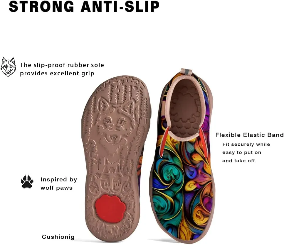 Women's Slip-Ons Floral Painted Loafers Comfortable Walking Travel Shoes