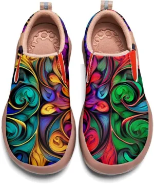 Women's Slip-Ons Floral Painted Loafers Comfortable Walking Travel Shoes