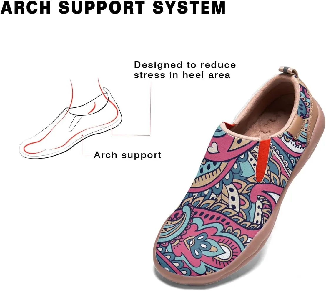 Women's Slip-Ons Floral Painted Loafers Comfortable Walking Travel Shoes