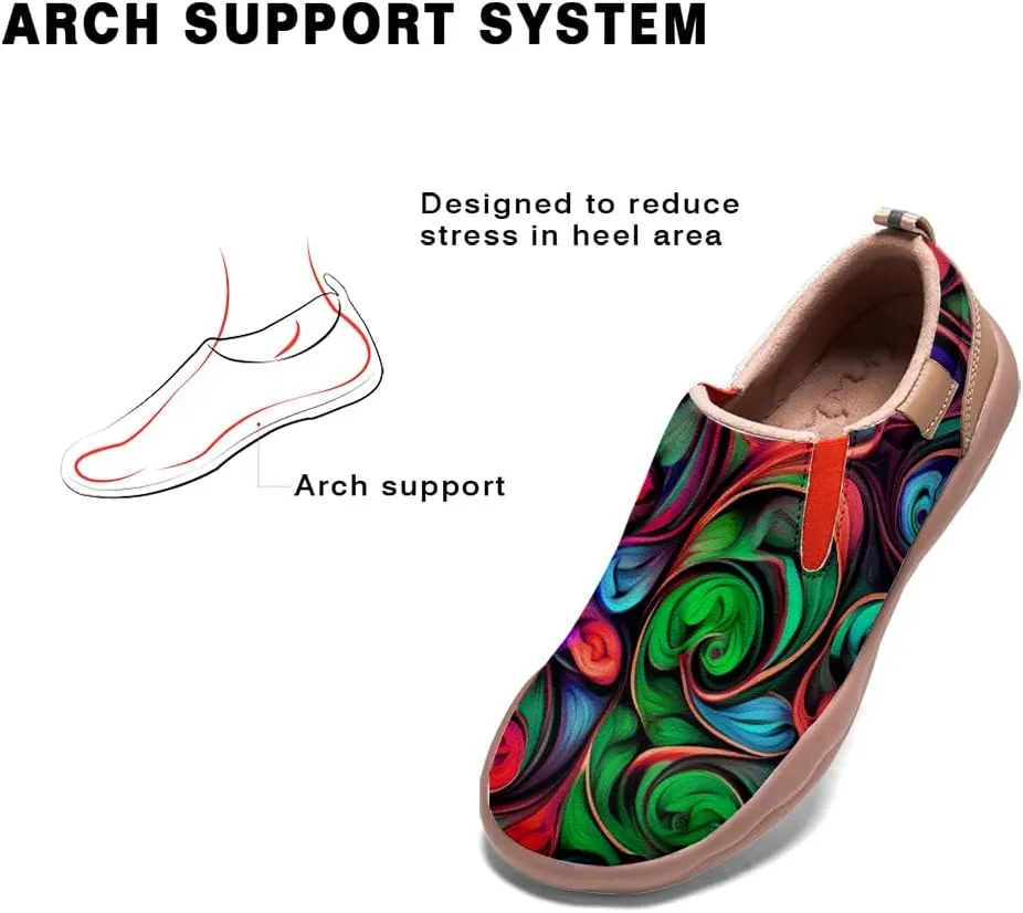 Women's Slip-Ons Floral Painted Loafers Comfortable Walking Travel Shoes