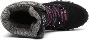Women?s Snow Boots Plus Fleece Warm Non-Slip Waterproof Outdoor Winter Ski Insulated High-Top Hiking Boots