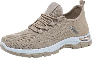 Women's Stretch Knit Slip on Lace Sneaker Comfortwear Orthopedic Arch Support Gym Tennis Athletic Mesh Sports Shoes