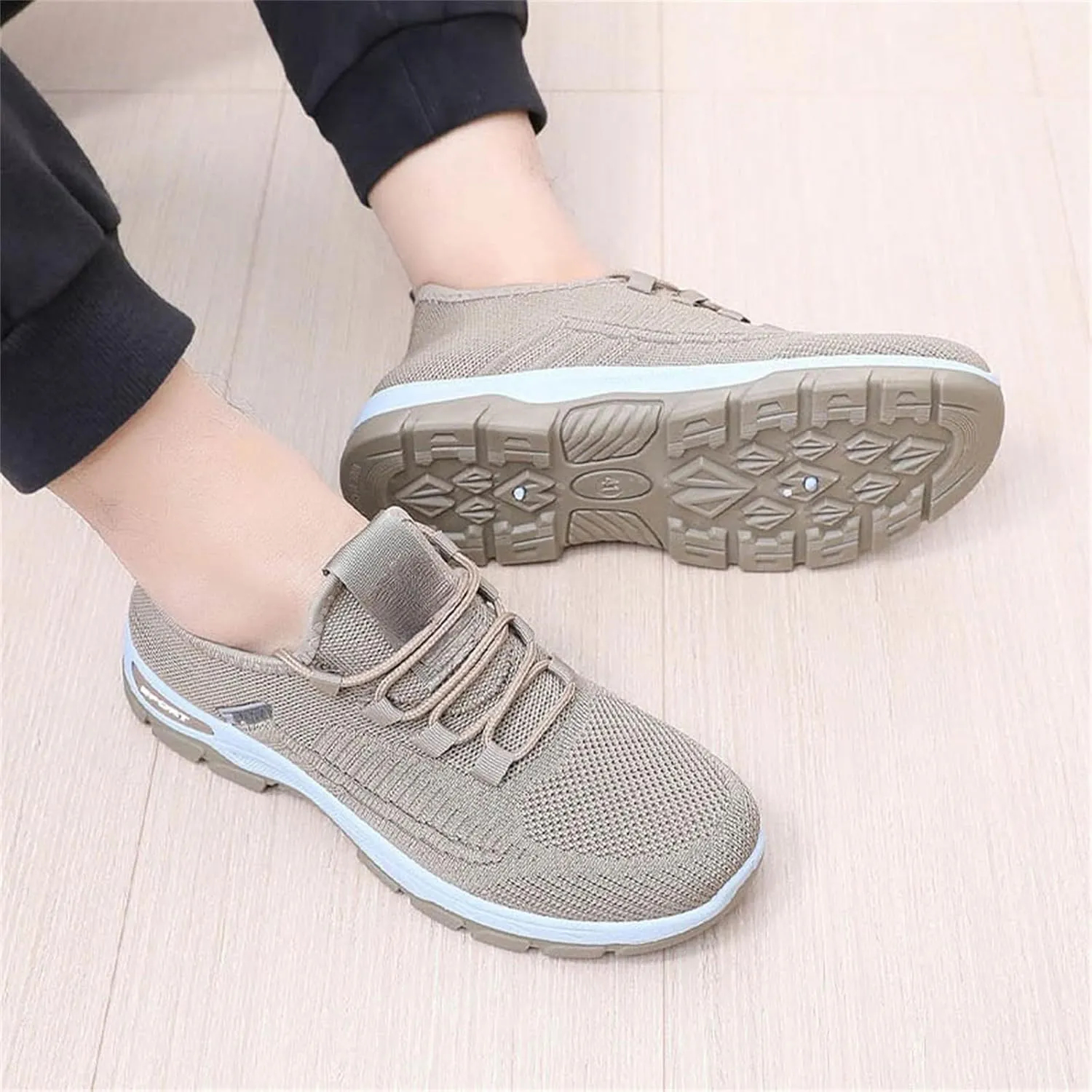 Women's Stretch Knit Slip on Lace Sneaker Comfortwear Orthopedic Arch Support Gym Tennis Athletic Mesh Sports Shoes