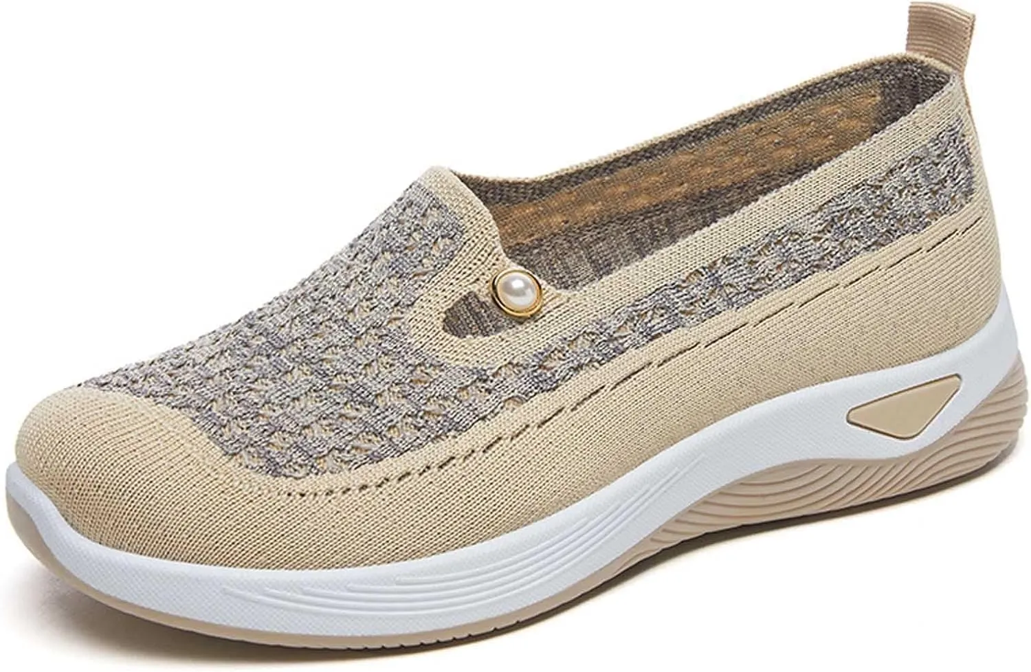 Women's Summer Fashion Net Breathable Casual Shoes Round Head Non Slip Slip On Casual Sports Shoes