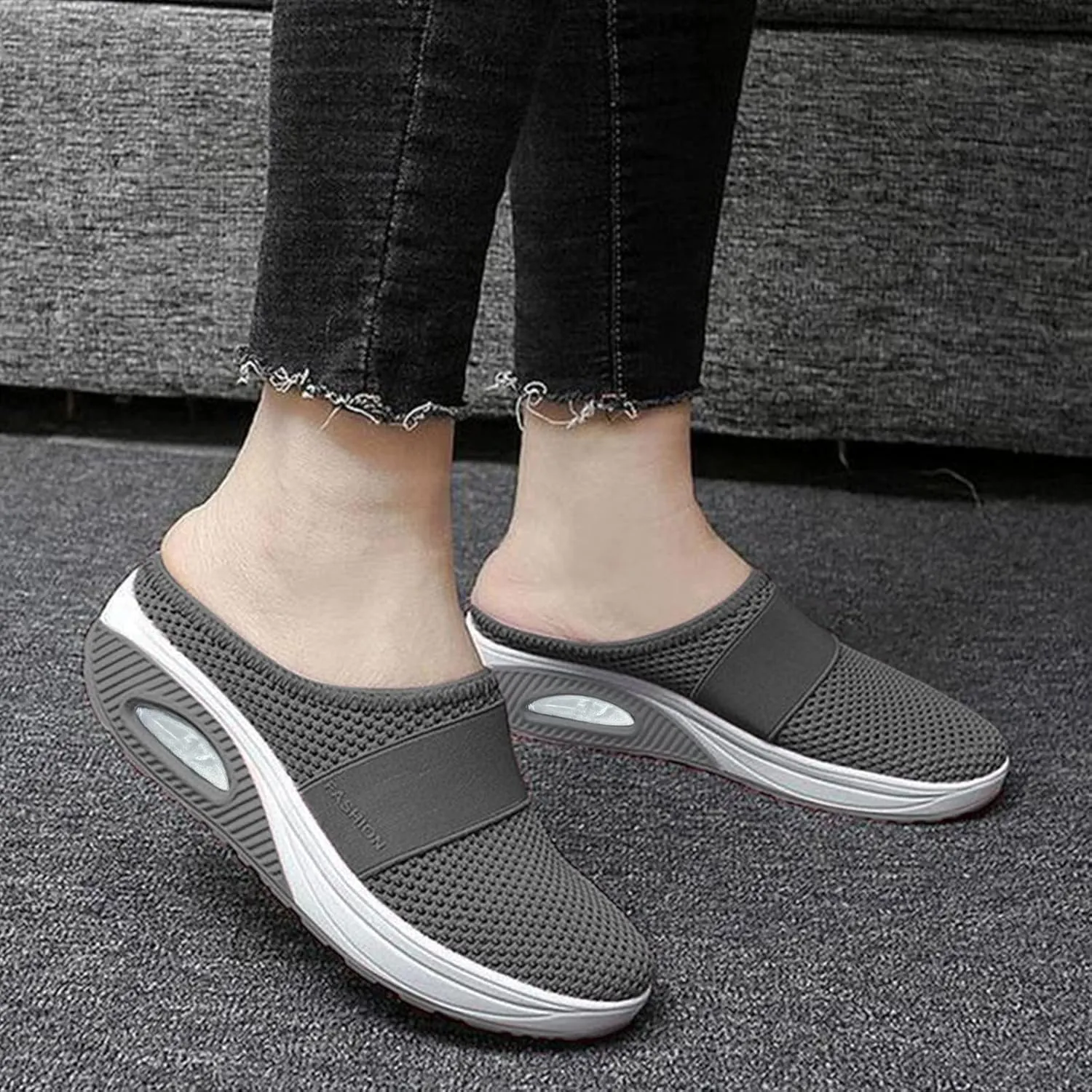 Women's Walking Shoes Orthotic Walking Sneakers Wide Width Non-Slip Sneakers Adjustable Breathable Platform Mesh Sandals