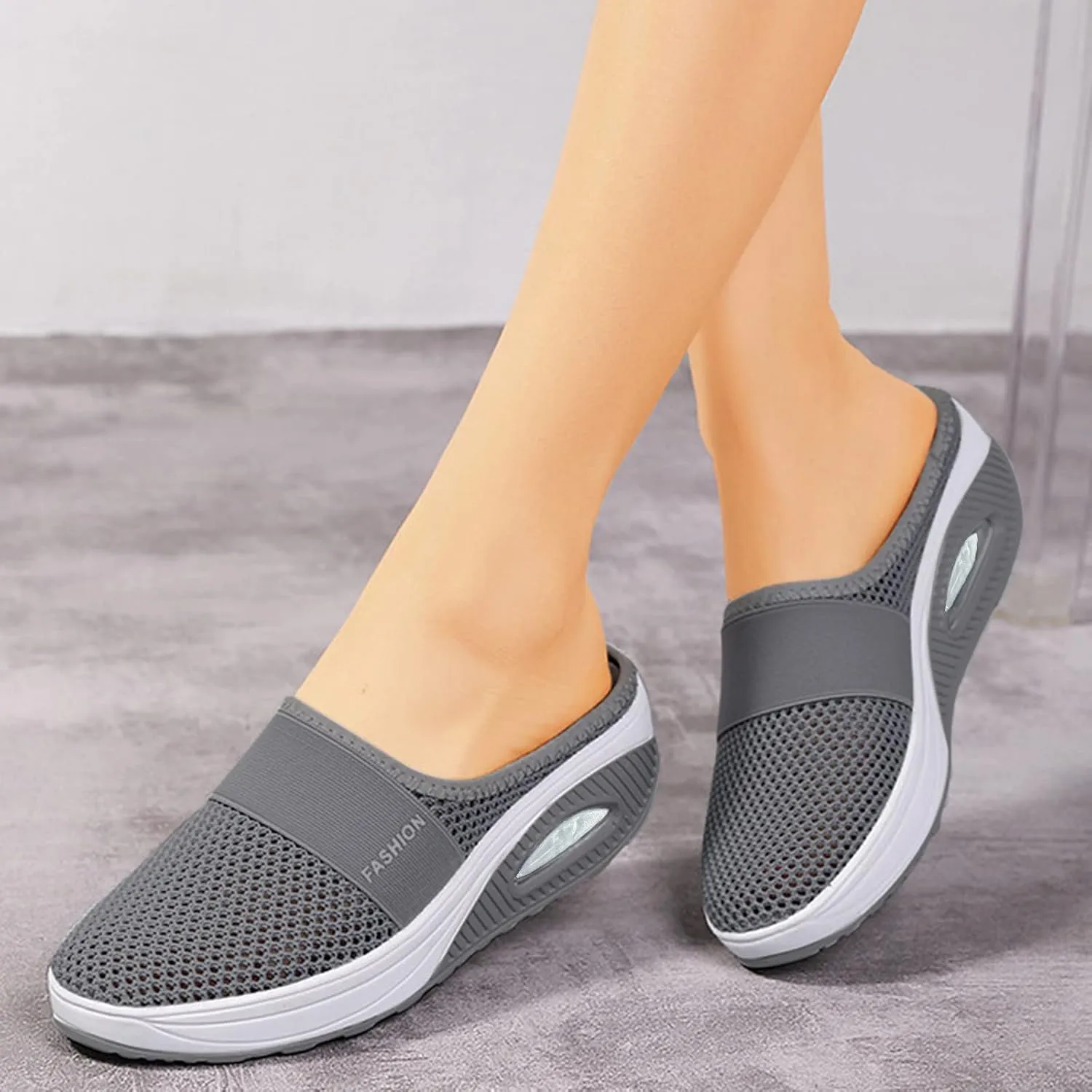 Women's Walking Shoes Orthotic Walking Sneakers Wide Width Non-Slip Sneakers Adjustable Breathable Platform Mesh Sandals