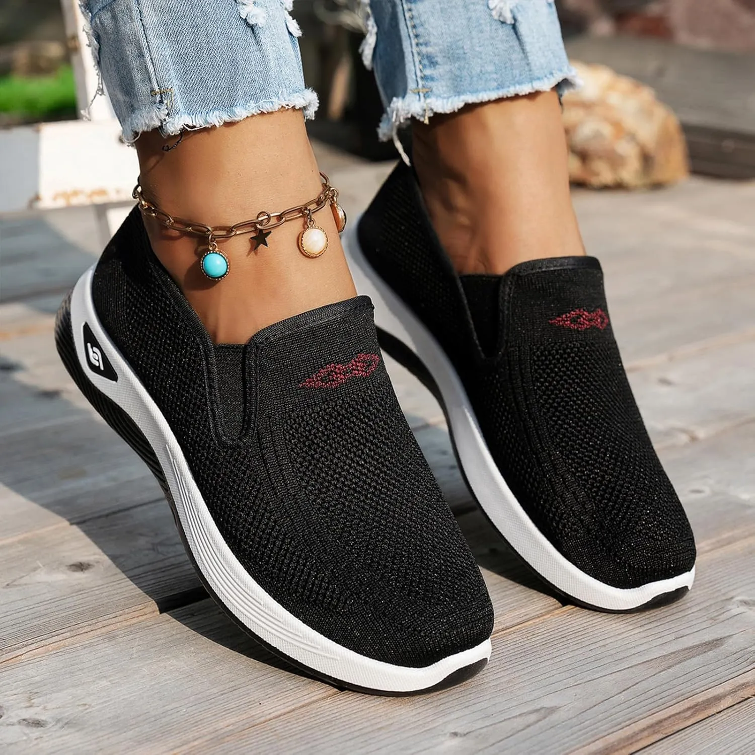 Women's Walking Shoes Slip On Comfort Orthopedic Breathable Go Walking Mesh Athletic Running Sneakers Shoes