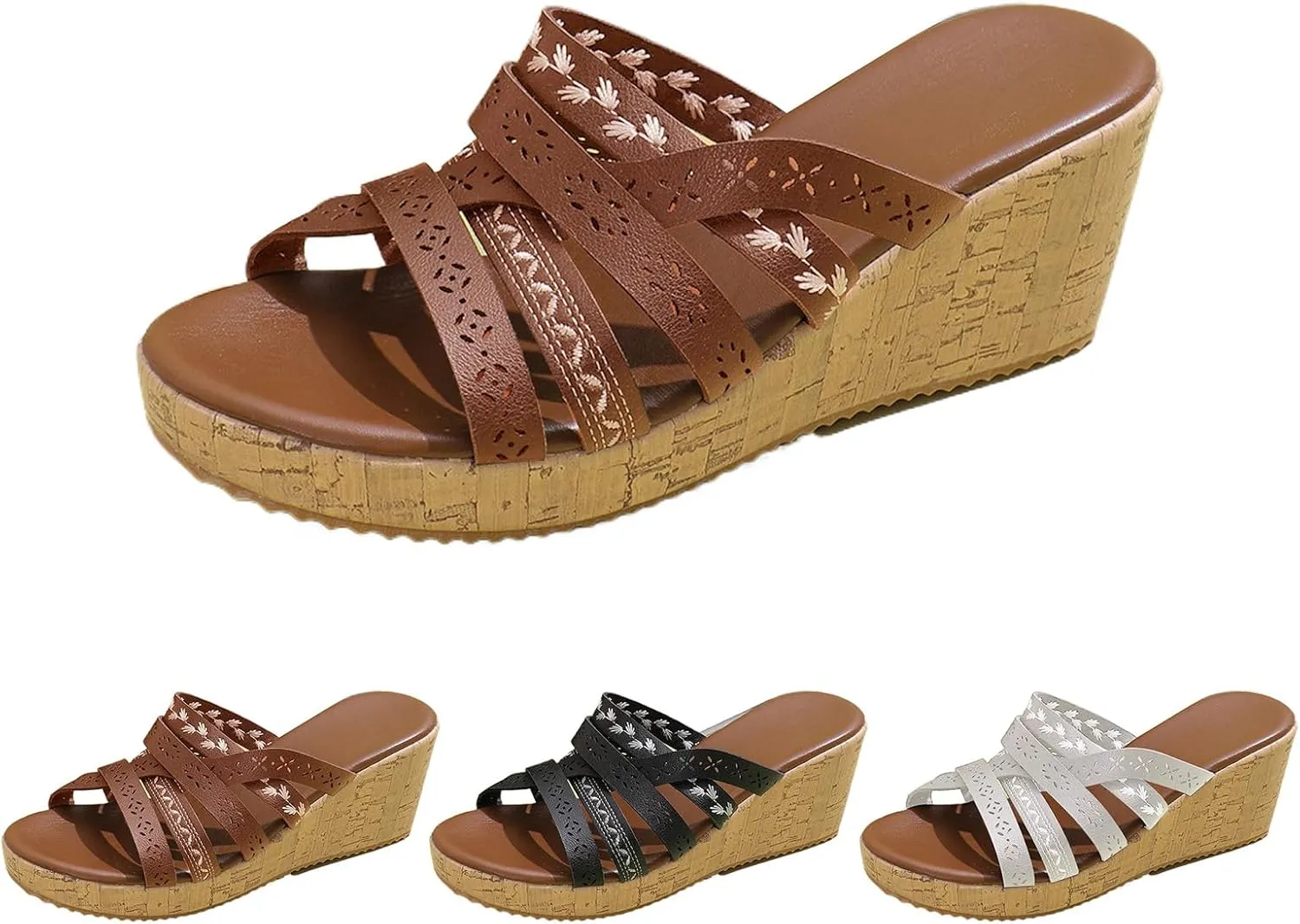 Women's Wedge Sandal Dressy Orthopedic Flat Open Toe Platform Sandals Comfortable Arch Support Outdoor Shoes