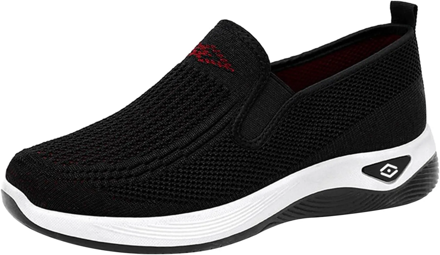 Women's Woven Orthopedic Breathable Soft Shoes Slip On Arch Support Walking Flying Sneakers Comfortable Wide Width Walking Shoes