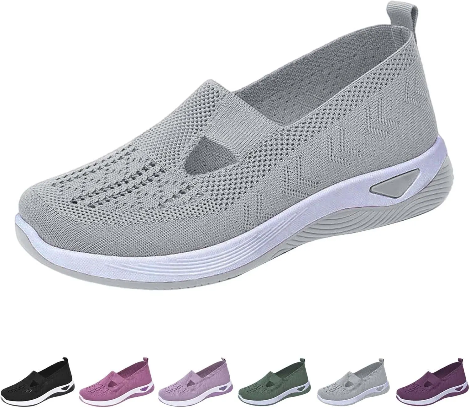 Women's Woven Orthopedic Breathable Soft Shoes Slip On Shoes Women Wide Business Casual Shoes Walking Sneakers Red Tennis Shoe Loafers Casual Slip On