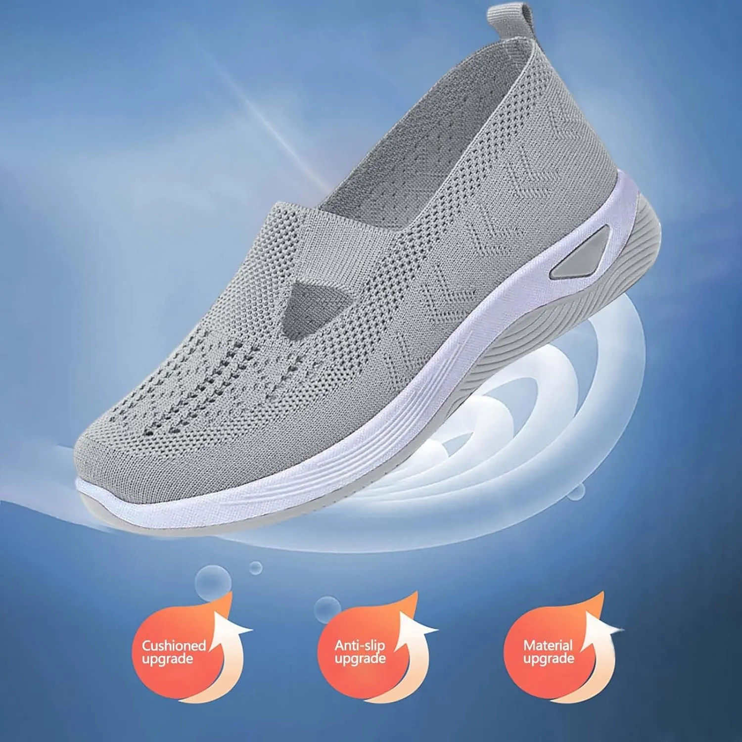 Women's Woven Orthopedic Breathable Soft Shoes Slip On Shoes Women Wide Business Casual Shoes Walking Sneakers Red Tennis Shoe Loafers Casual Slip On
