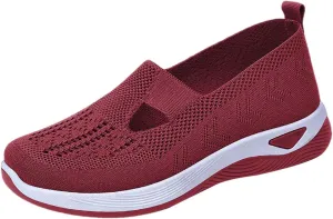Women's Woven Orthopedic Breathable Soft Shoes Womens Running Shoes Wide Feet Casual Shoes White Platform Sneakers Slip On Tennis Shoe Loafers Dress Shoe