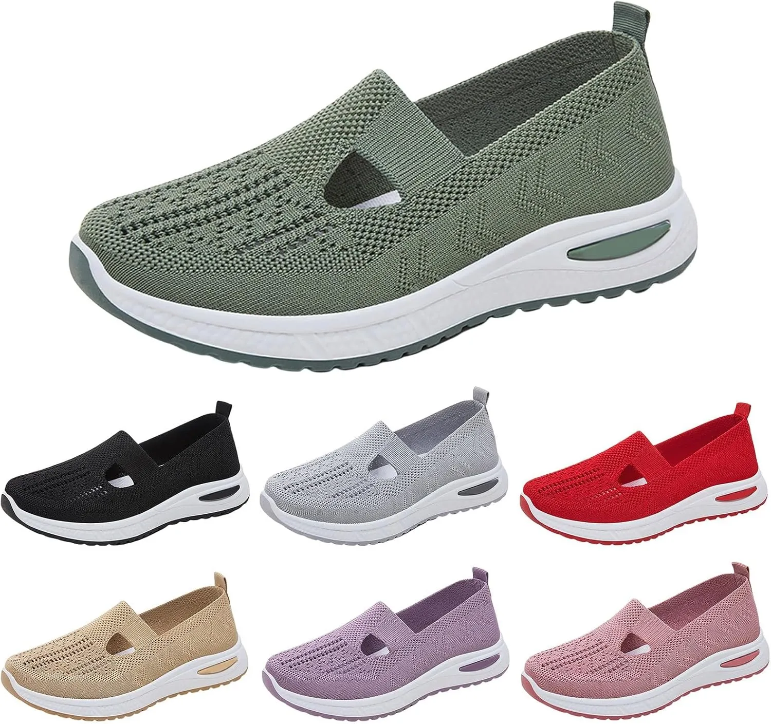 Women's Woven Orthopedic Breathable Soft Shoes Womens Tennis Shoes Lightweight Women's Casual Shoes Platform Sneakers White Tennis Shoe Cross Trainer Shoe