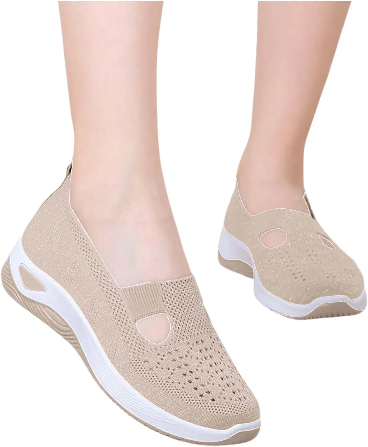 Women's Woven Orthopedic Breathable Soft Sole Running Shoes for Men Comfort Men's Casual Shoes Platform Sneakers Brown Tennis Shoe White Loafers