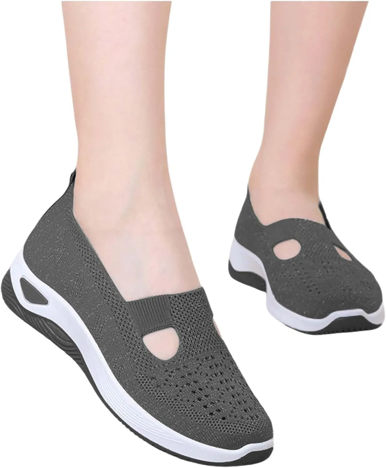 Women's Woven Orthopedic Breathable Soft Sole Slip On Shoes Women High Top Casual Black Shoes Dress Sneakers Black Tennis Shoe Loafers Dress Shoe