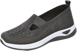 Women's Woven Orthopedic Breathable Soft Sole Slip On Shoes Women High Top Casual Black Shoes Dress Sneakers Black Tennis Shoe Loafers Dress Shoe
