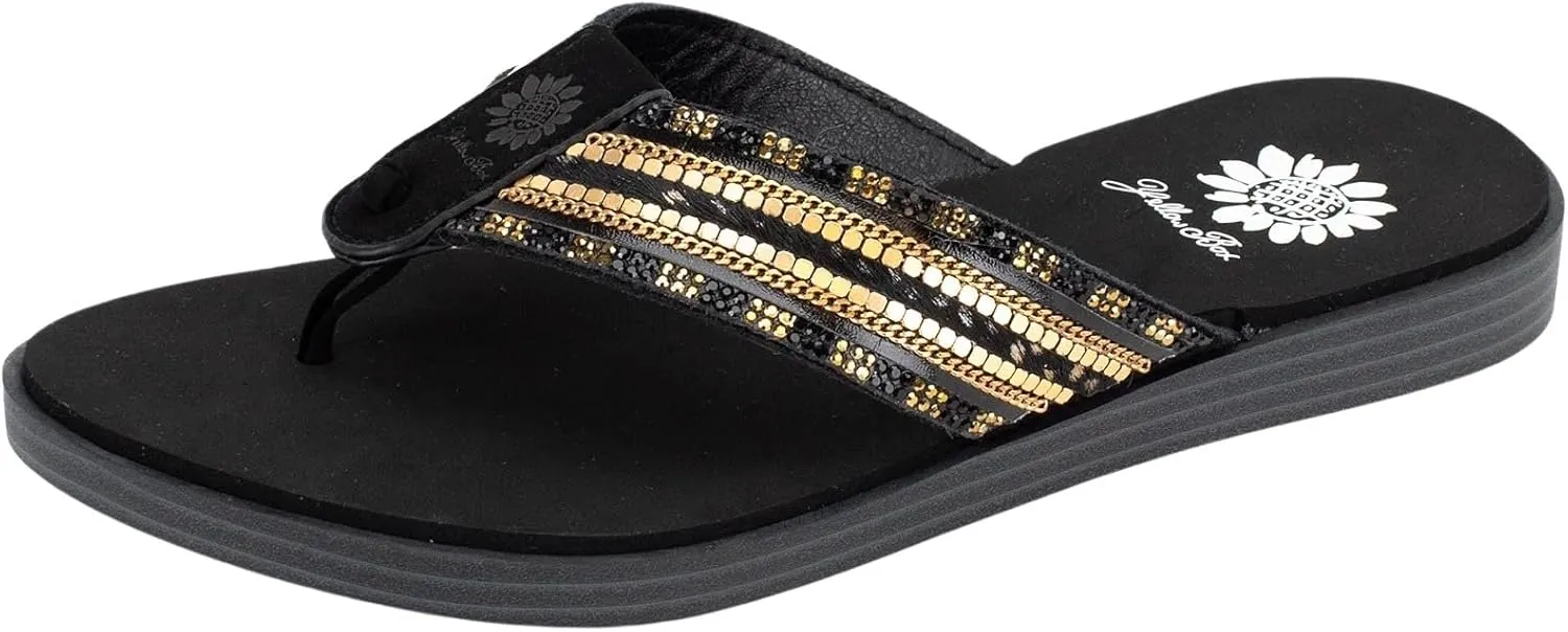 Yellow Box Women's Datha Flip Flop Sandal, Platform Height 0.5 inches, Heel 0.75 inches, Cute & Comfortable