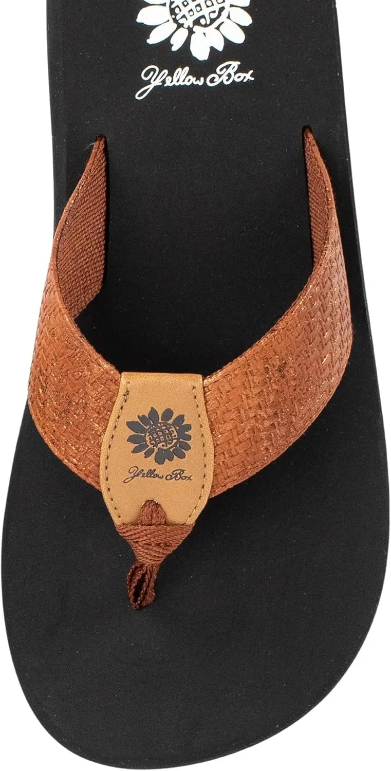 Yellow Box Women's Frinna Flip Flop Sandal, Platform Height 0.75 inch, Heel 1 inch, Cute & Comfortable