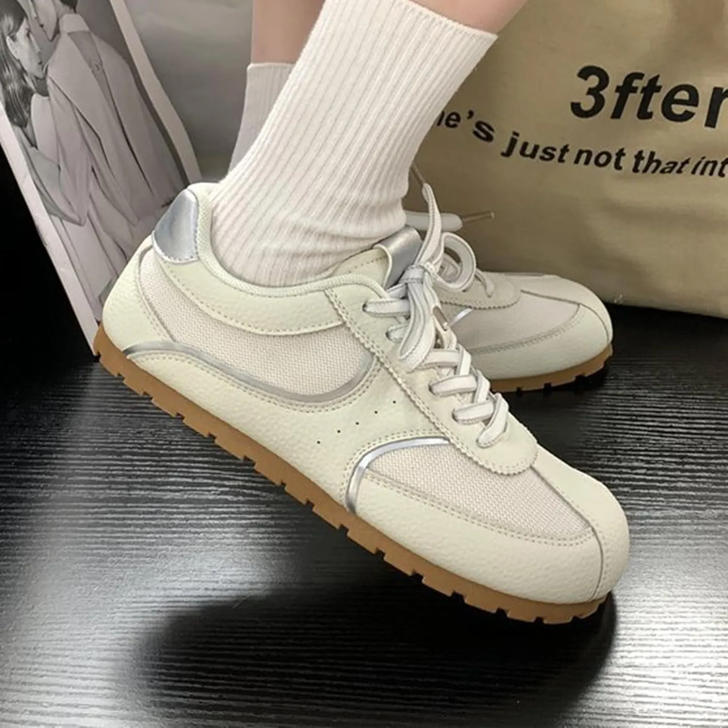 Yellow Mesh Breathable Spring Casual Sneakers Lightweight Ultra-Soft Flat Trainers Fashion Lace-Up Single Shoes